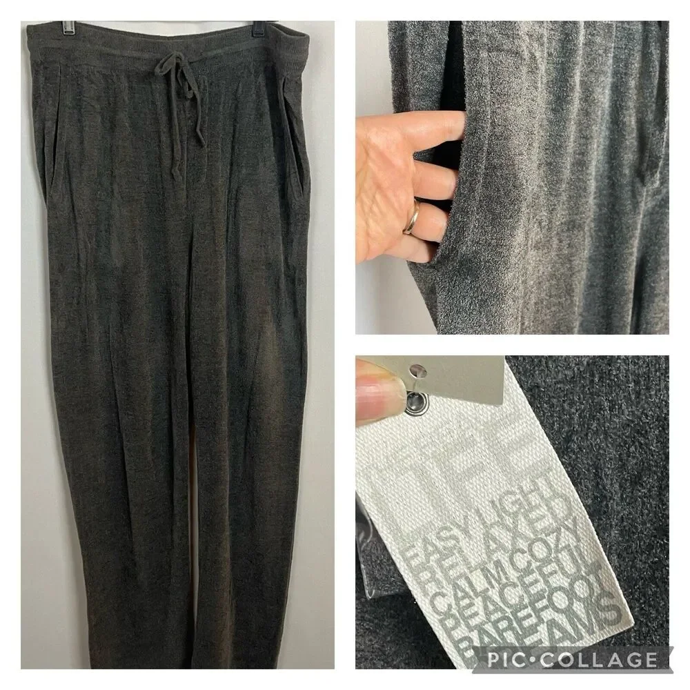Barefoot Dreams Cozy Chic Ultra- Lite Knit Men’s Pants Size M Gray NWT